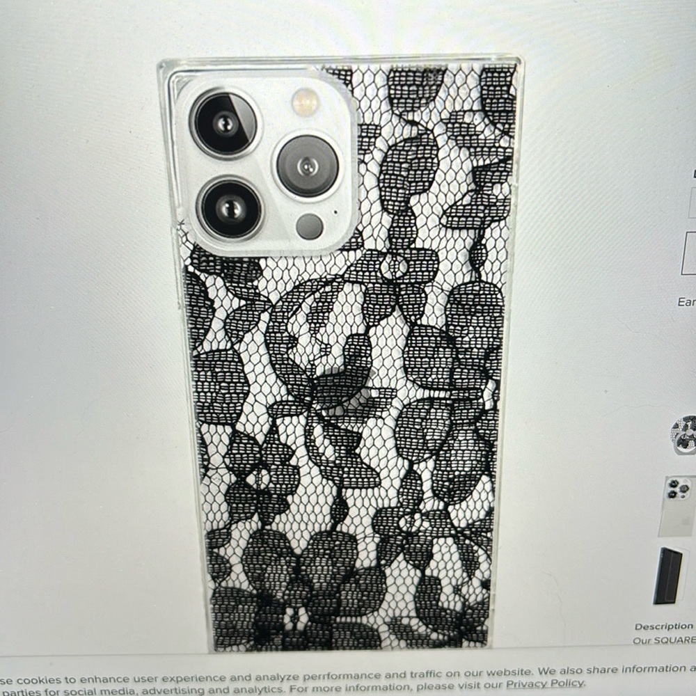 Flaunt Square iPhone 11 case Black lace